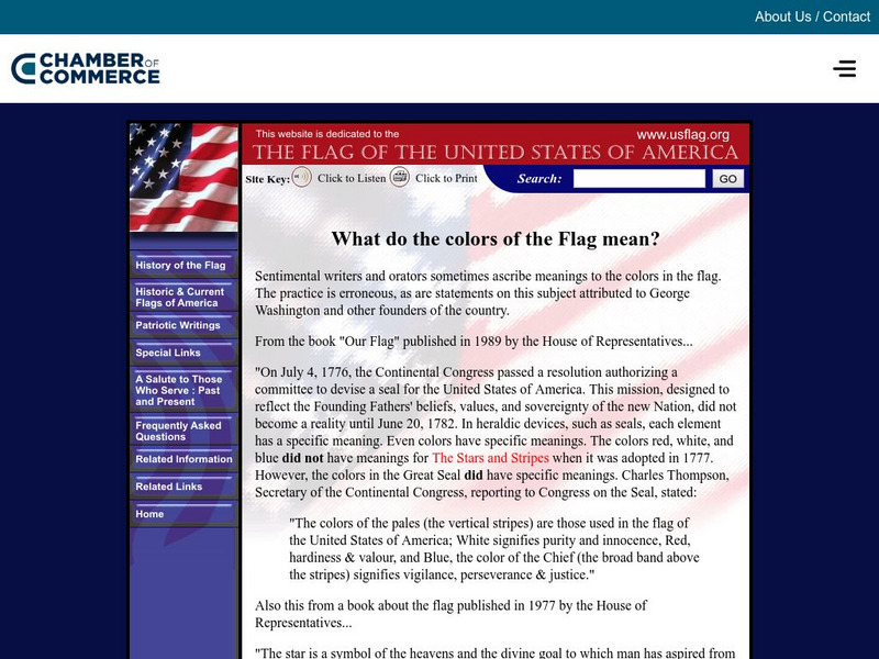 Us flag.org: What Do the Colors of the Flag Mean? Handout Us flag.org: What Do the Colors of the Flag Mean? Handout