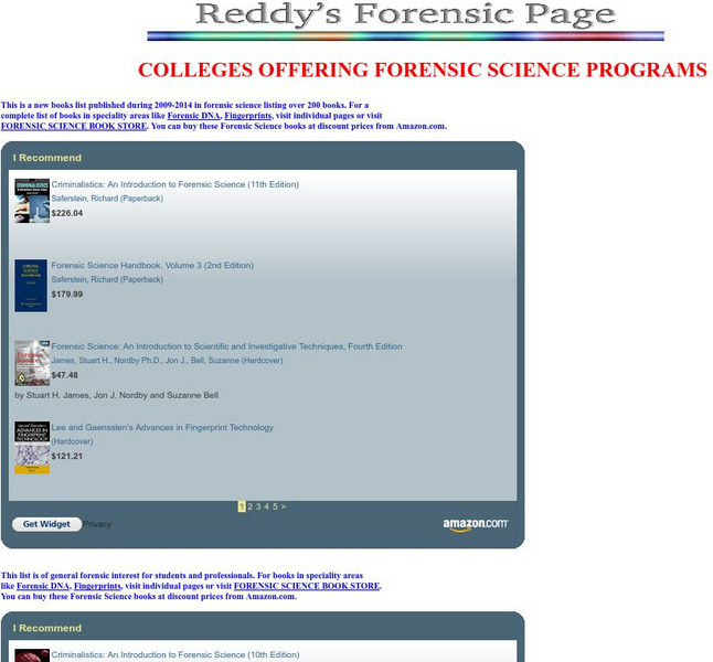 Reddy's: Colleges Offering Forensic Science Programs Website