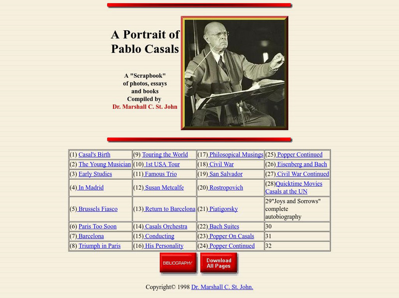 Internet Cello Society: Portrait of Pablo Casals Activity Internet Cello Society: Portrait of Pablo Casals Activity