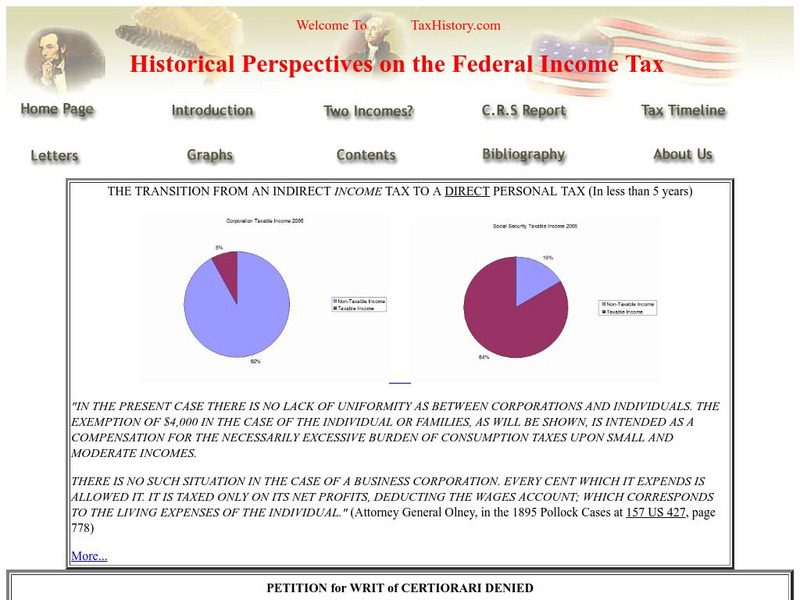Tax History Federal Income Tax History Website For 9th 10th Grade Tax History Federal Income Tax History Website For 9th 10th Grade