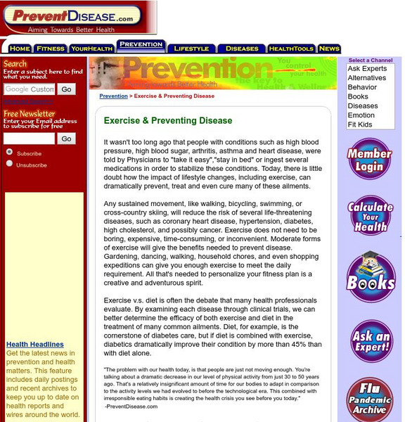 Prevent Disease: Exercise & Preventing Disease Article Prevent Disease: Exercise & Preventing Disease Article