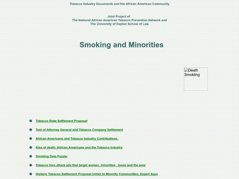 Smoking and Minorities Website Smoking and Minorities Website