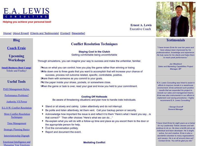 Conflict Resolution Techniques Website Conflict Resolution Techniques Website