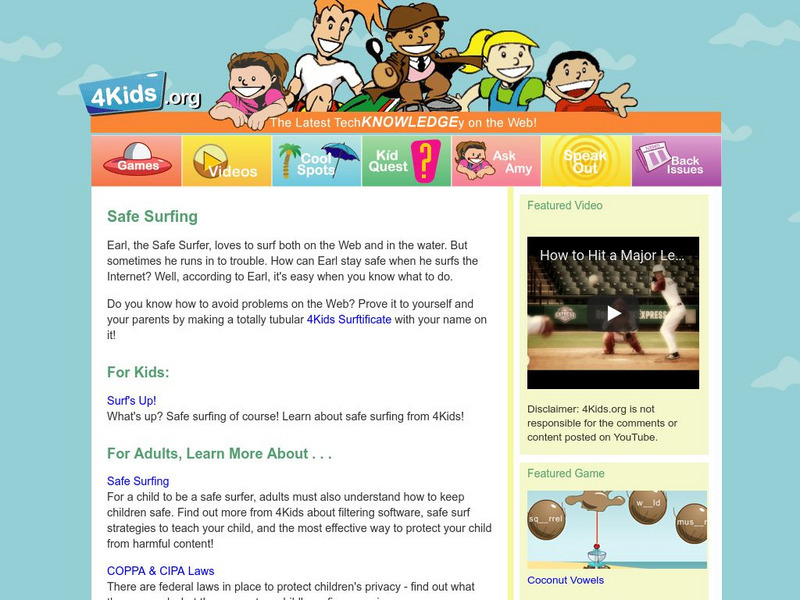 4 Kids: Safe Surfing (Internet) Website 4 Kids: Safe Surfing (Internet) Website