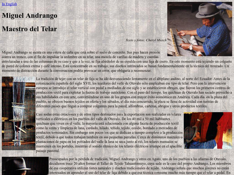 Native Web: Miguel Andrango, Maestro Del Telar Website Native Web: Miguel Andrango, Maestro Del Telar Website