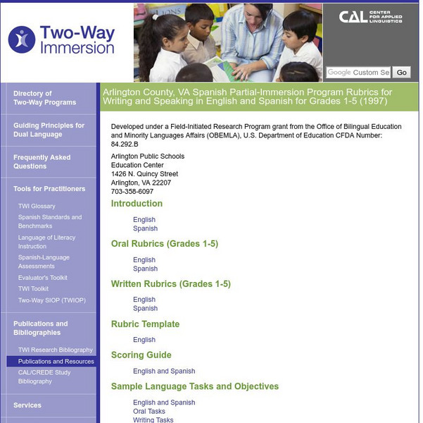 Spanish Partial Immersion Program Rubrics Graphic Spanish Partial Immersion Program Rubrics Graphic