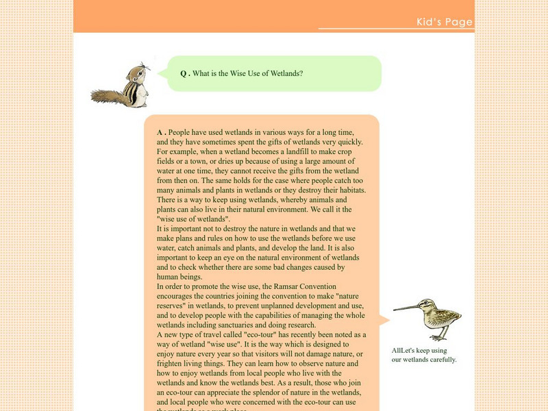 Kiwc: What Is the Wise Use of Wetlands? Website Kiwc: What Is the Wise Use of Wetlands? Website