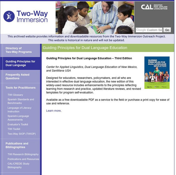 Guiding Principles for Dual Language Education Website Guiding Principles for Dual Language Education Website