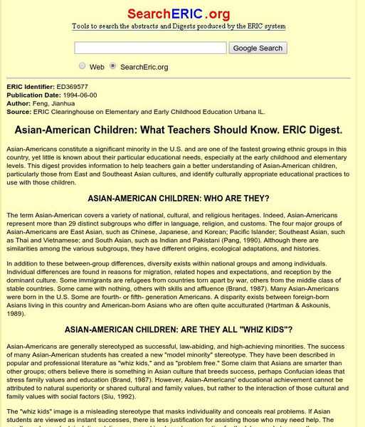 Asian American Children: What Teachers Should Know Website Asian American Children: What Teachers Should Know Website