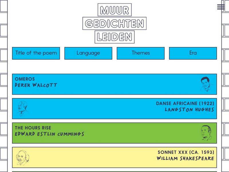 De Muurgedichten Van Leiden: The Wall Poems of Leiden Website De Muurgedichten Van Leiden: The Wall Poems of Leiden Website