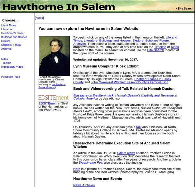 Nscc: Hawthorne in Salem Website Nscc: Hawthorne in Salem Website