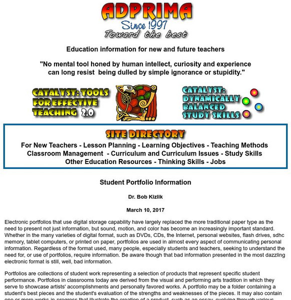 Adprima: Student Portfolio Information Article