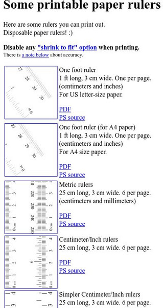 Some Printable Paper Rulers Website Some Printable Paper Rulers Website