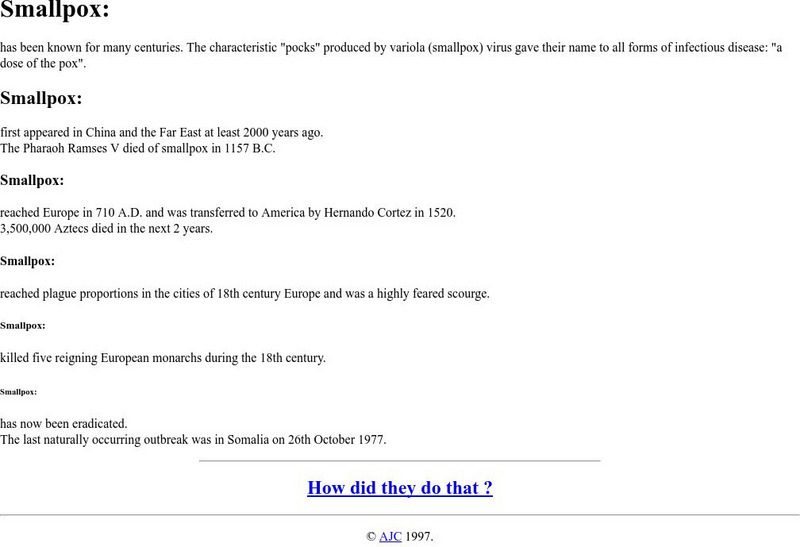 How Smallpox Was Eliminated Handout