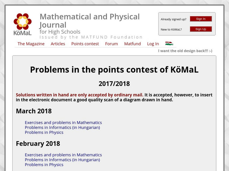 Problems in the Points Contest of Ko Mal Website Problems in the Points Contest of Ko Mal Website