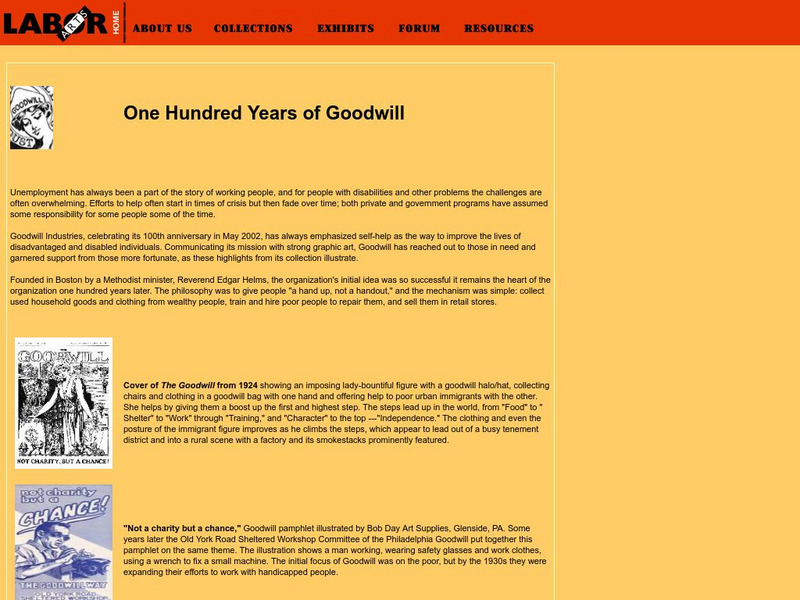 Labor Arts: One Hundred Years of Goodwill Activity