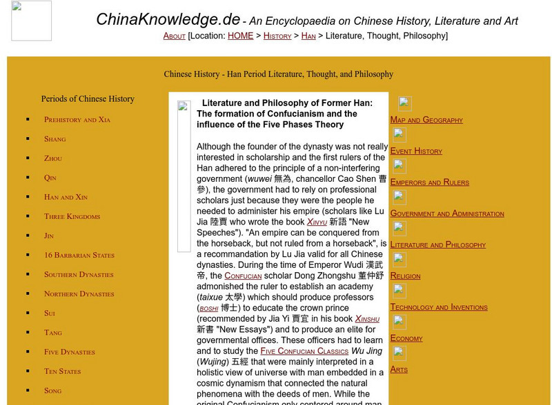 Han Dynasty Literature, Thought, and Philosophy Handout Han Dynasty Literature, Thought, and Philosophy Handout