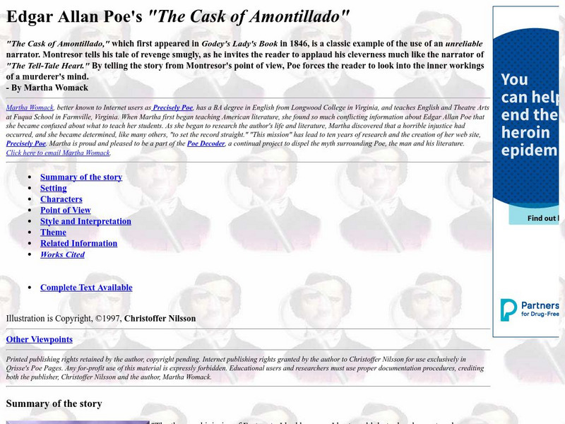 Edgar Allan Poe's "The Cask of Amontillado" Unit Plan