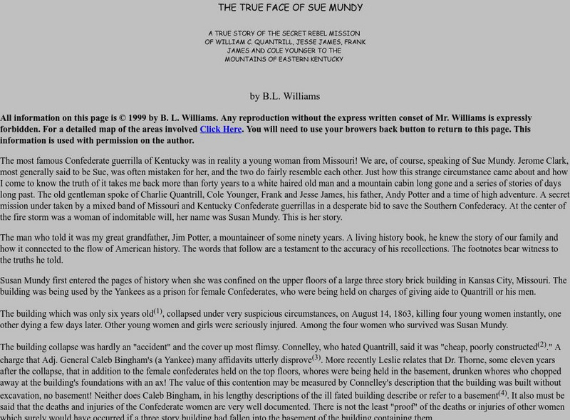 Potter Flats: The True Face of Sue Mundy Handout Potter Flats: The True Face of Sue Mundy Handout