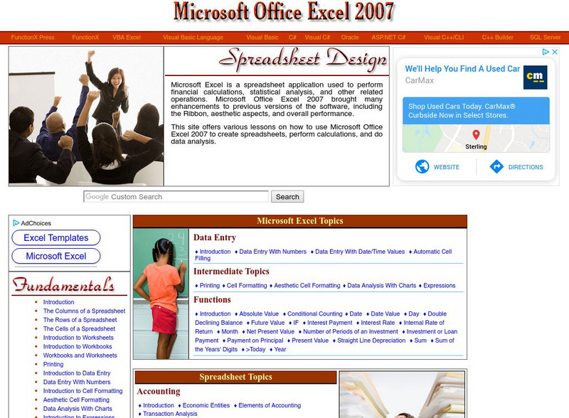 Function X: Microsoft Excel Tutorial Website