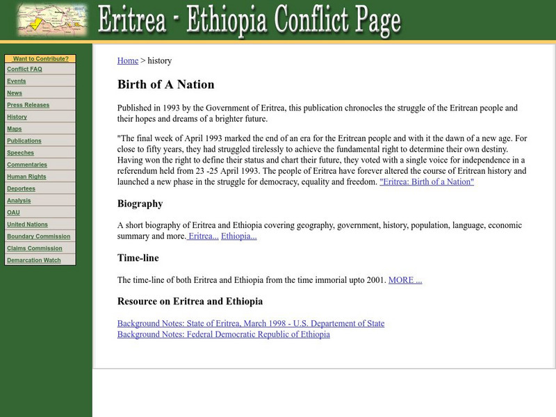 Eritrea: Birth of a Nation Website Eritrea: Birth of a Nation Website