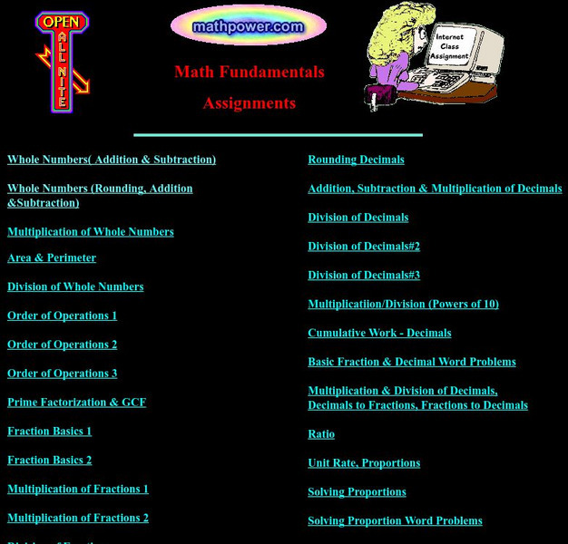 Mathpower: Math Fundamental Assignments Website Mathpower: Math Fundamental Assignments Website