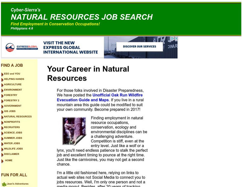 Cyber Sierra: Natural Resources Job Search Website Cyber Sierra: Natural Resources Job Search Website