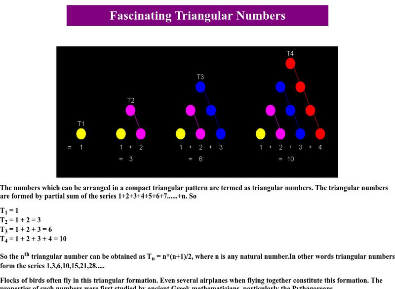 Fascinating Triangular Numbers Activity Fascinating Triangular Numbers Activity