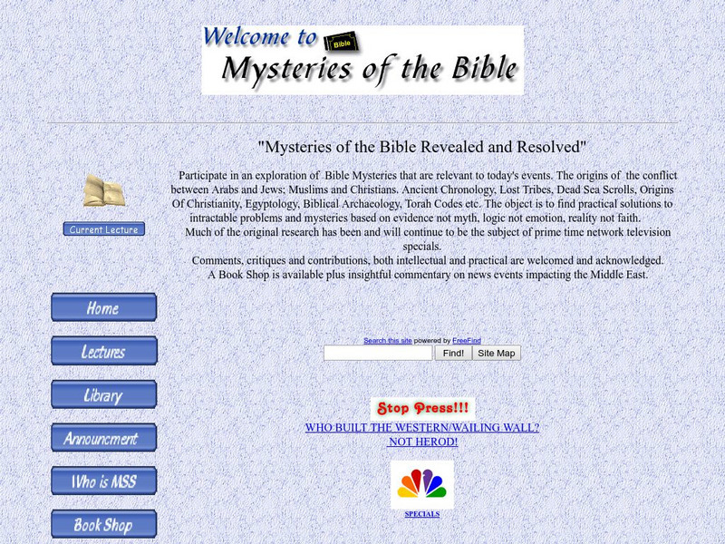 Mysteries of the Bible Website Mysteries of the Bible Website