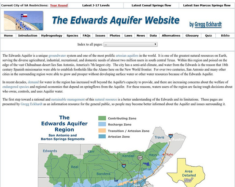 The Edwards Aquifer: Homepage Website The Edwards Aquifer: Homepage Website