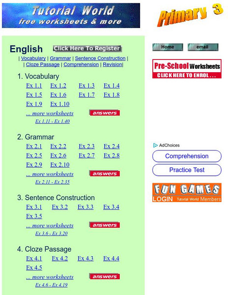 Tutorial World: Primary 3 English Website Tutorial World: Primary 3 English Website