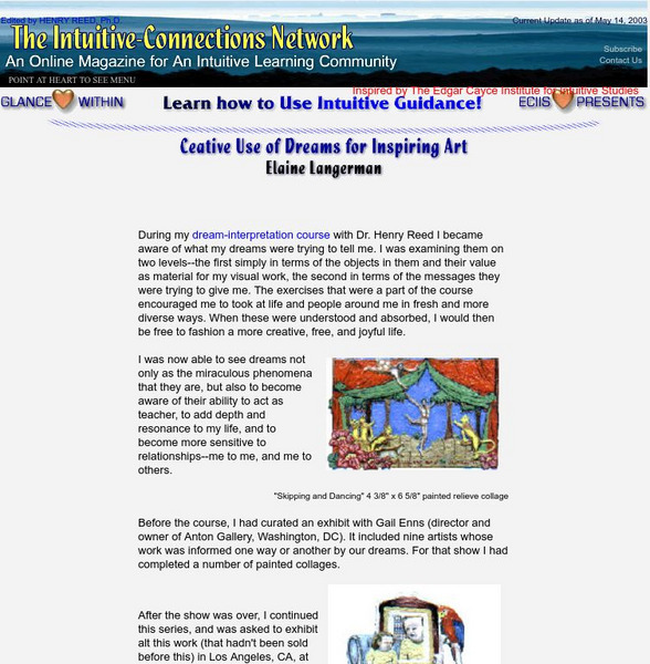Intuitive Connections Network: Dreams Inspiring Art Article Intuitive Connections Network: Dreams Inspiring Art Article
