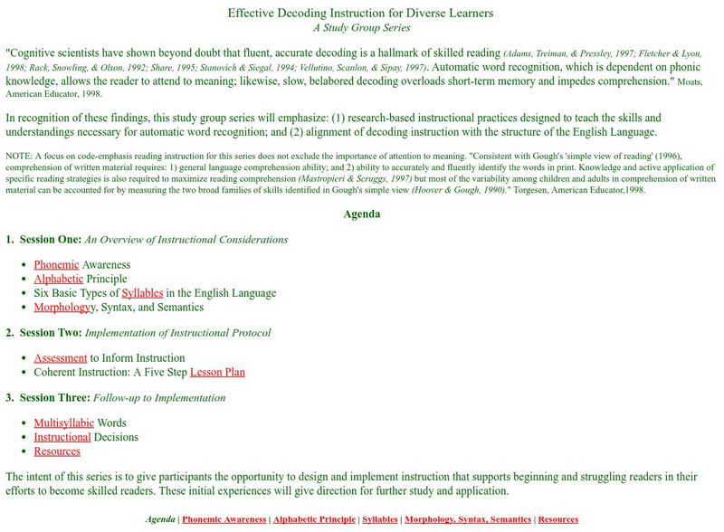 Effective Decoding Instruction for Diverse Learners Professional Doc