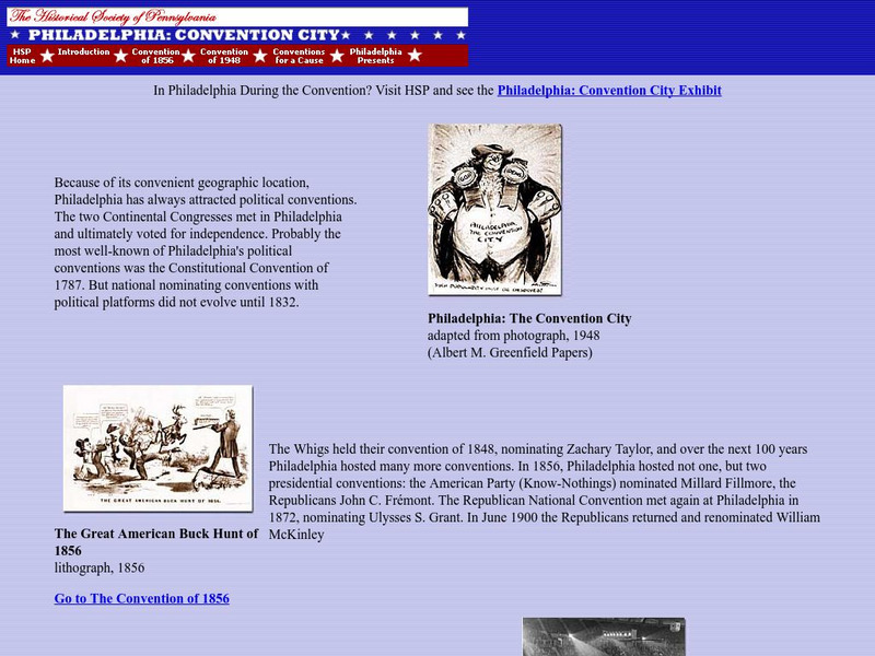 Historical Society of Pennsylvania: Philadelphia: Convention City Website