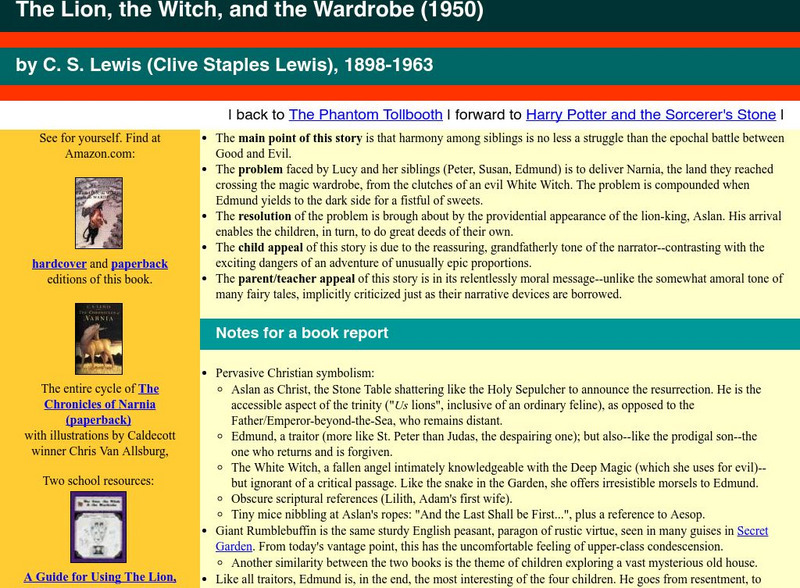 Book Report Notebook:the Lion, the Witch and the Wardrob Website Book Report Notebook:the Lion, the Witch and the Wardrob Website