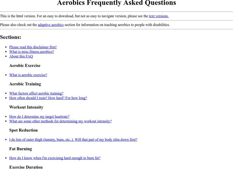 Turnstep: Aerobics Frequently Asked Questions Website Turnstep: Aerobics Frequently Asked Questions Website