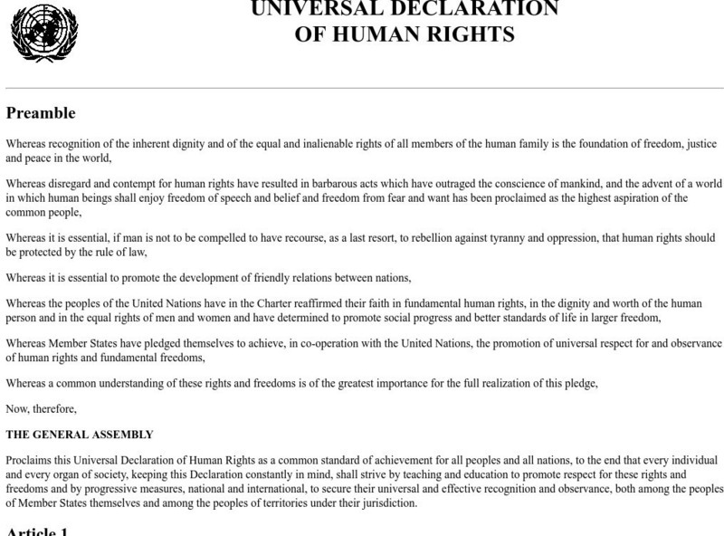 Human Rights Web: Universal Declaration of Human Rights Primary Human Rights Web: Universal Declaration of Human Rights Primary