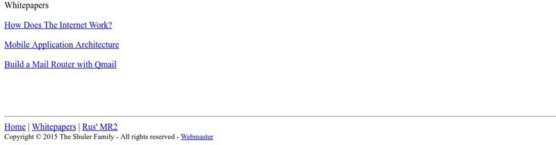 The Shuler Family: How Does the Internet Work? Website