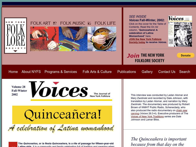 New York Folklore Society: Quinceanera Article New York Folklore Society: Quinceanera Article