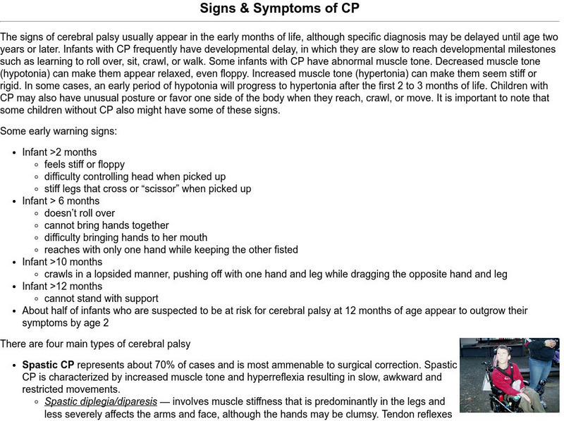 Classic Presentations of Cerebral Palsy Professional Doc Classic Presentations of Cerebral Palsy Professional Doc