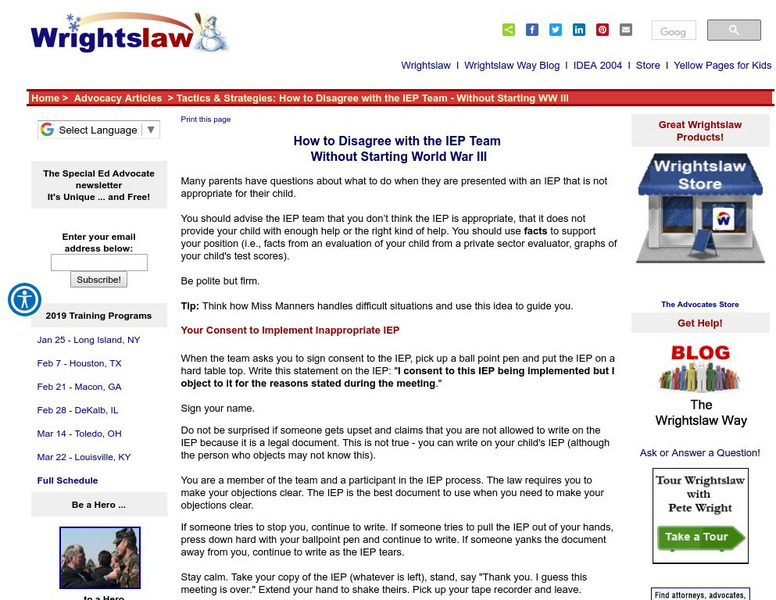Wrightslaw: How to Disagree With the Iep Team Website Wrightslaw: How to Disagree With the Iep Team Website