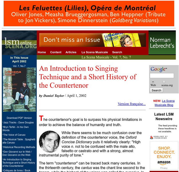 An Introduction to Singing Technique Article An Introduction to Singing Technique Article