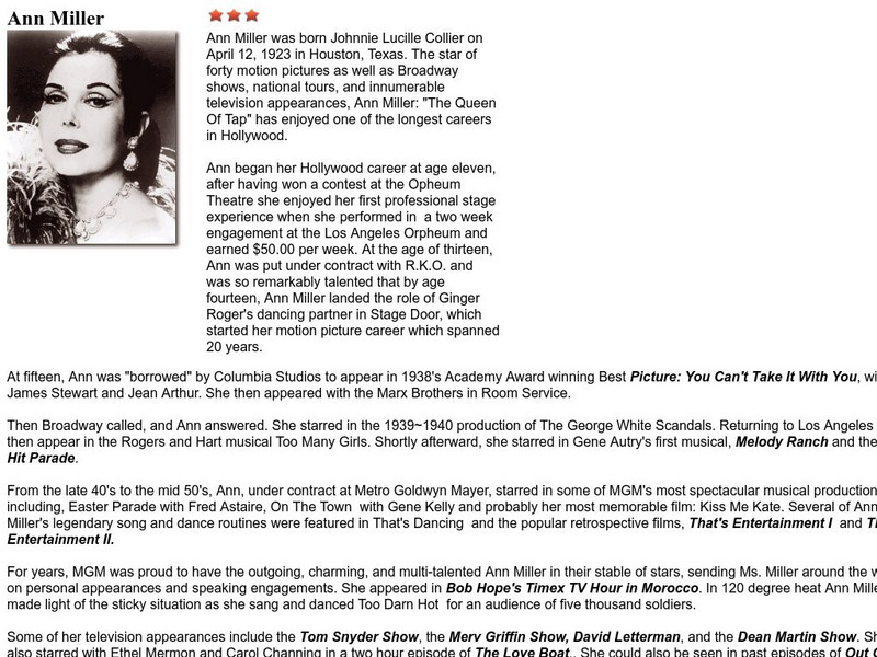 Scott Stander & Associates: Ann Miller Handout Scott Stander & Associates: Ann Miller Handout