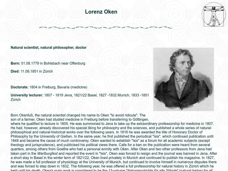 Saarland University: Lorenz Oken Handout