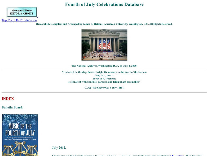 American University: Fourth of July Celebrations Database Website American University: Fourth of July Celebrations Database Website