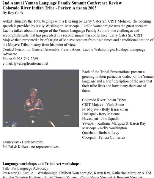 Yuman Language Family Summit Conference Article Yuman Language Family Summit Conference Article