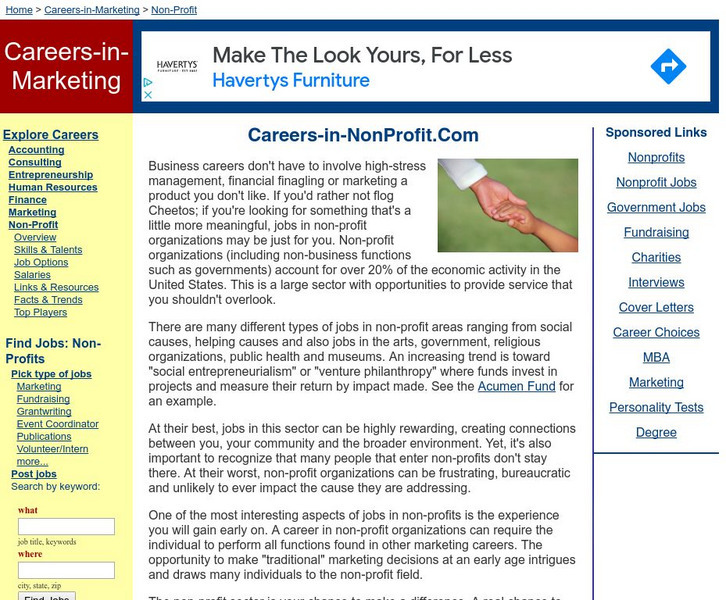 Careers in Business: Nonpofit Careers Website Careers in Business: Nonpofit Careers Website