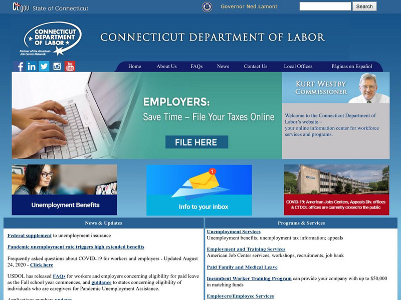 Connecticut Department of Labor Website