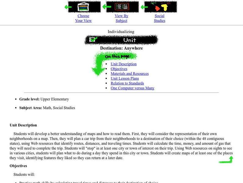 Michigan State University: Lets Net: Destination: Anywhere (Maps) Lesson Plan Michigan State University: Lets Net: Destination: Anywhere (Maps) Lesson Plan