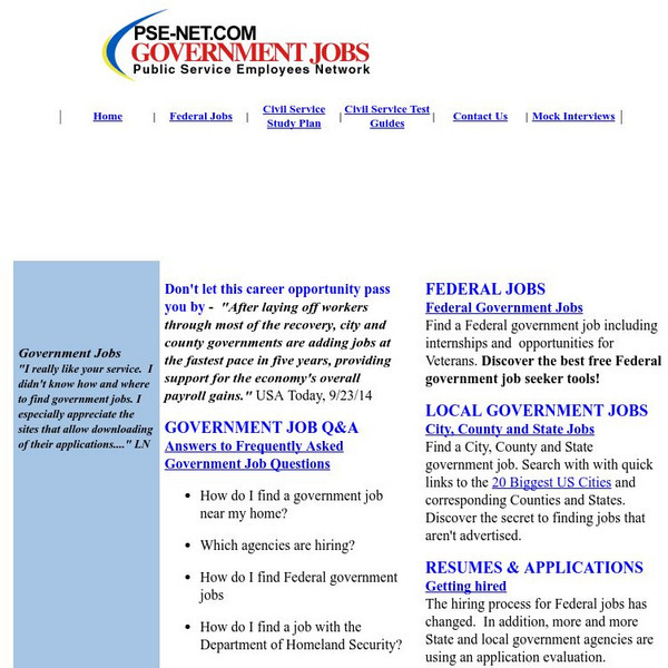 Pse Net: Government Jobs Website